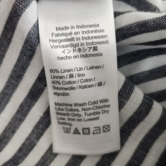 J.Crew Women's Striped Long Shirt Linen Blend Size L - Picture 4 of 6
